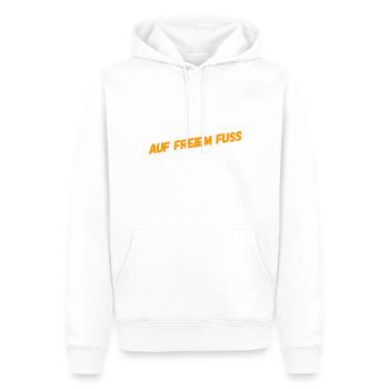 auf der Flucht - Männer Premium Bio Hoodie - Weiß - Vorne - Nico (187cm)