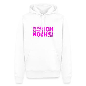 bloß keine Rätsel - Männer Premium Bio Hoodie - Weiß - Vorne - Nico (187cm)