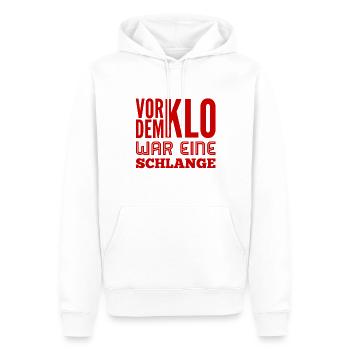 vor dem Klo war eine Schlange - Männer Premium Bio Hoodie - Weiß - Vorne - Nico (187cm)