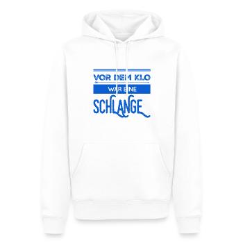 eine lange Schlange vor dem Klo - Männer Premium Bio Hoodie - Weiß - Vorne - Nico (187cm)