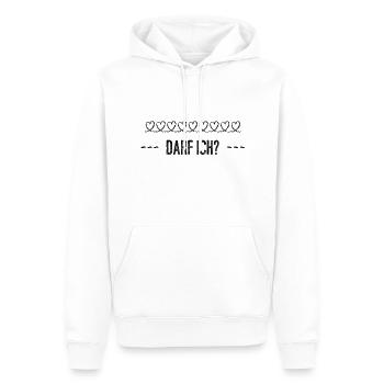 darf ich das? - Männer Premium Bio Hoodie - Weiß - Vorne - Nico (187cm)