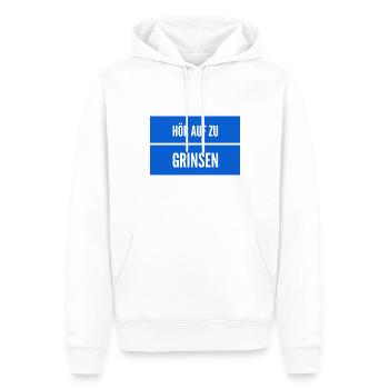 lass das grinsen - Männer Premium Bio Hoodie - Weiß - Vorne - Nico (187cm)