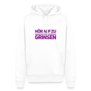 stop das grinsen - Männer Premium Bio Hoodie - Weiß - Vorne - Nico (187cm)