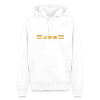 ach übrigens - Männer Premium Bio Hoodie - Weiß - Vorne - Nico (187cm)