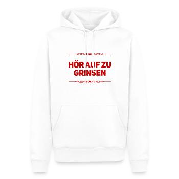 dein grinsen nervt - Männer Premium Bio Hoodie - Weiß - Vorne - Nico (187cm)