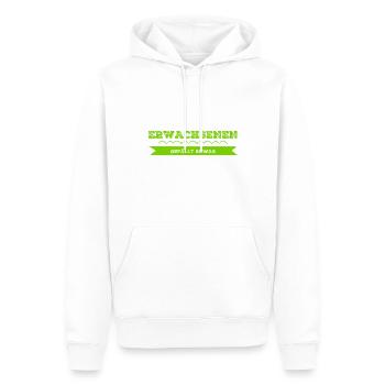 das ist was für Erwachsene - Männer Premium Bio Hoodie - Weiß - Vorne - Nico (187cm)