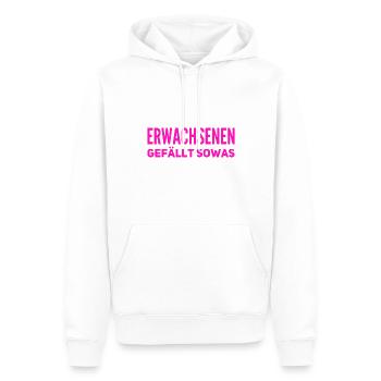 endlich was für Erwachsene - Männer Premium Bio Hoodie - Weiß - Vorne - Nico (187cm)