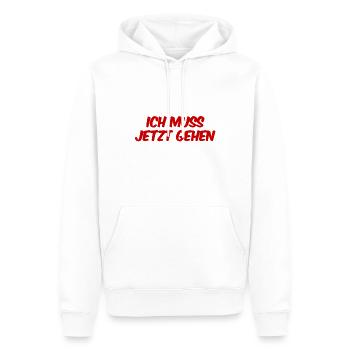 ich muss jetzt gehen - Männer Premium Bio Hoodie - Weiß - Vorne - Nico (187cm)