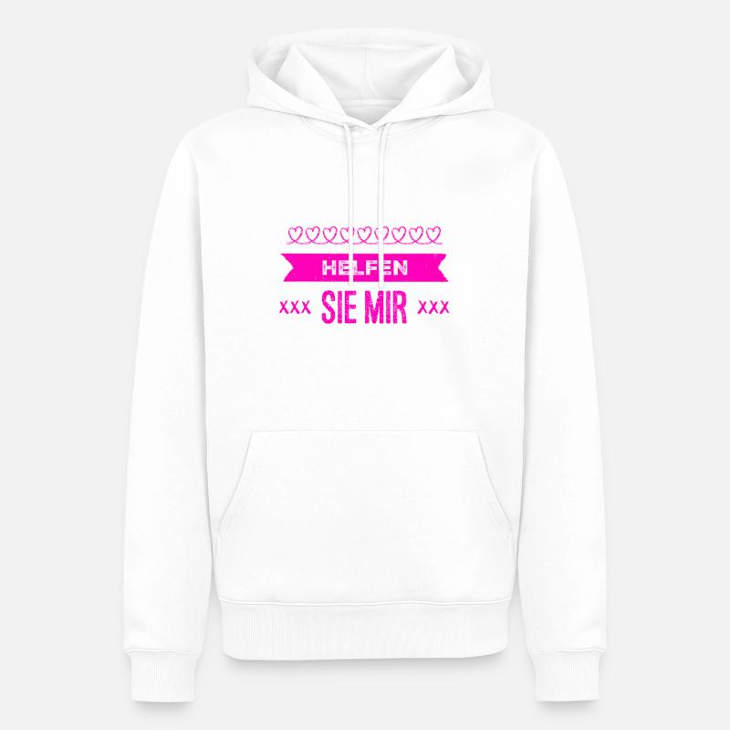 ich kann Unterstützung gebrauchen - Männer Premium Bio Hoodie - Weiß