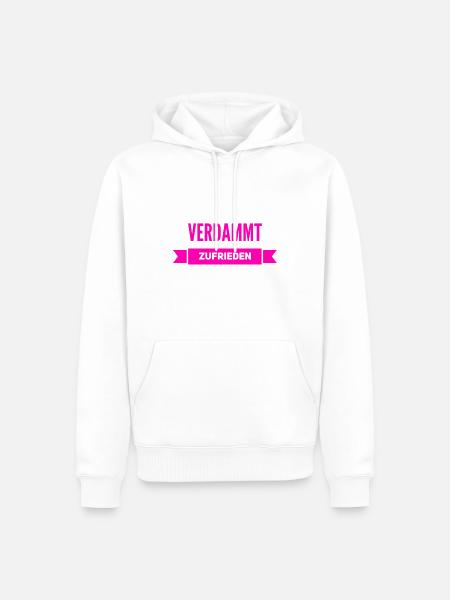 verdammt zufrieden - Männer Premium Bio Hoodie - Weiß