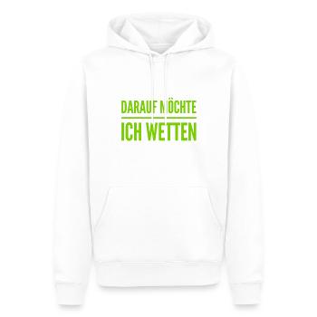 wetten wir? - Männer Premium Bio Hoodie - Weiß - Vorne - Nico (187cm)