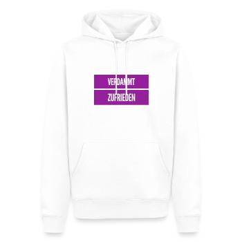 ich führe ein zufriedenes Leben - Männer Premium Bio Hoodie - Weiß - Vorne - Nico (187cm)