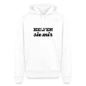 wo bleibt die Hilfe? - Männer Premium Bio Hoodie - Weiß - Vorne - Nico (187cm)