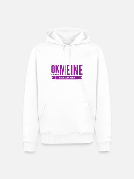 Zeit für Hausaufgaben - Männer Premium Bio Hoodie - Weiß
