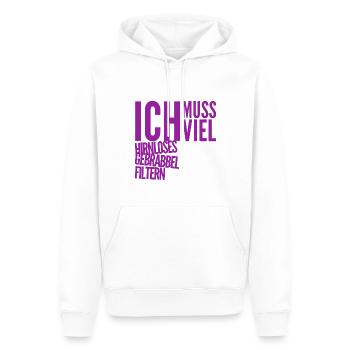 es wird viel Blödsinn erzählt - Männer Premium Bio Hoodie - Weiß - Vorne - Nico (187cm)