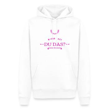 nenn mir dein Begründe - Männer Premium Bio Hoodie - Weiß - Vorne - Nico (187cm)