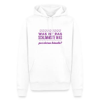 was ist das schlimmste? - Männer Premium Bio Hoodie - Weiß - Vorne - Nico (187cm)