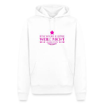 Arbeit wir überbewertet - Männer Premium Bio Hoodie - Weiß - Vorne - Nico (187cm)
