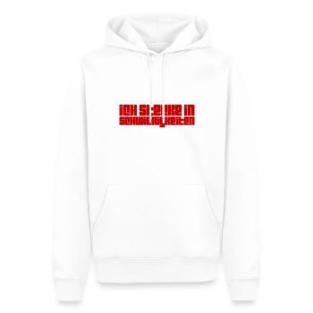 das ist schwierig - Männer Premium Bio Hoodie - Weiß - Vorne - Nico (187cm)