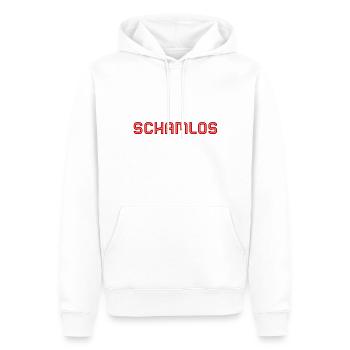 Scham ist nicht mein Ding - Männer Premium Bio Hoodie - Weiß - Vorne - Nico (187cm)