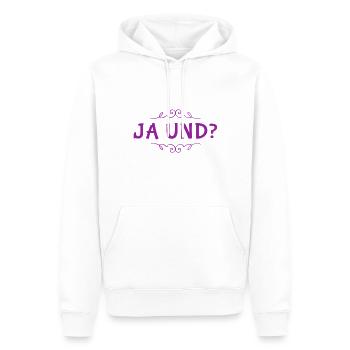 was gibt es? - Männer Premium Bio Hoodie - Weiß - Vorne - Nico (187cm)