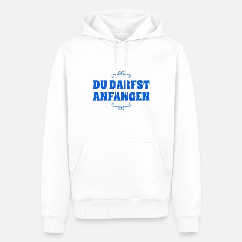 du beginnst - Männer Premium Bio Hoodie - Weiß