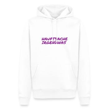 irgendwas reicht aus - Männer Premium Bio Hoodie - Weiß - Vorne - Nico (187cm)