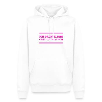 ich dachte es geht von selbst - Männer Premium Bio Hoodie - Weiß - Vorne - Nico (187cm)