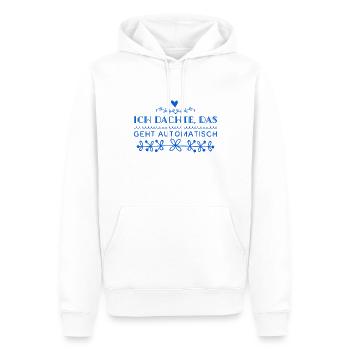 da lag ich falsch - Männer Premium Bio Hoodie - Weiß - Vorne - Nico (187cm)