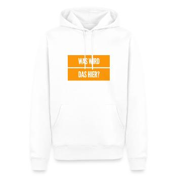 wohin soll das führen? - Männer Premium Bio Hoodie - Weiß - Vorne - Nico (187cm)