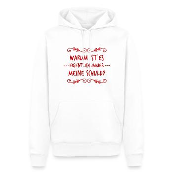ich bin der Sündenbock - Männer Premium Bio Hoodie - Weiß - Vorne - Nico (187cm)