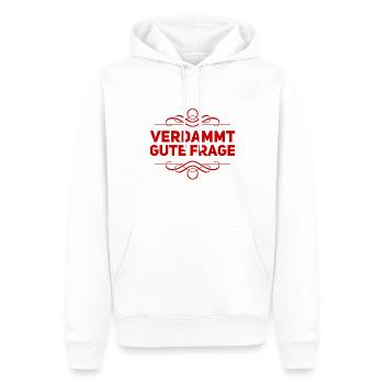 sehr gute Frage - Männer Premium Bio Hoodie - Weiß - Vorne - Nico (187cm)