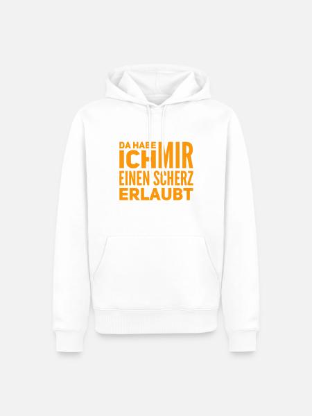 Scherze gehen immer - Männer Premium Bio Hoodie - Weiß