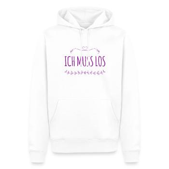es ist Zeit zu gehen - Männer Premium Bio Hoodie - Weiß - Vorne - Nico (187cm)