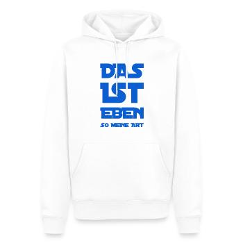 ich bin einzigartig - Männer Premium Bio Hoodie - Weiß - Vorne - Nico (187cm)