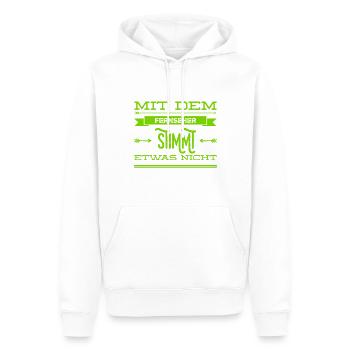 der Fernseher spinnt - Männer Premium Bio Hoodie - Weiß - Vorne - Nico (187cm)