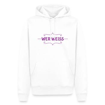 davon weiß ich nichts - Männer Premium Bio Hoodie - Weiß - Vorne - Nico (187cm)