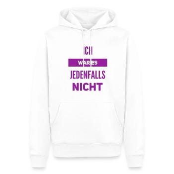 mich trifft keine Schuld - Männer Premium Bio Hoodie - Weiß - Vorne - Nico (187cm)