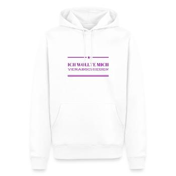 Verabschiedung - Männer Premium Bio Hoodie - Weiß - Vorne - Nico (187cm)