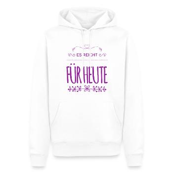 es ist genug - Männer Premium Bio Hoodie - Weiß - Vorne - Nico (187cm)