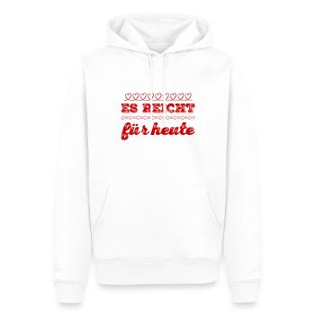 es reicht für heute - Männer Premium Bio Hoodie - Weiß - Vorne - Nico (187cm)