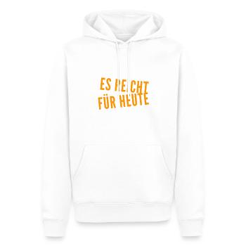 für heute reicht es - Männer Premium Bio Hoodie - Weiß - Vorne - Nico (187cm)