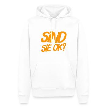 wie ist ihr Befinden? - Männer Premium Bio Hoodie - Weiß - Vorne - Nico (187cm)