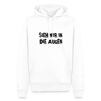 sieh mir in die Augen - Männer Premium Bio Hoodie - Weiß - Vorne - Nico (187cm)