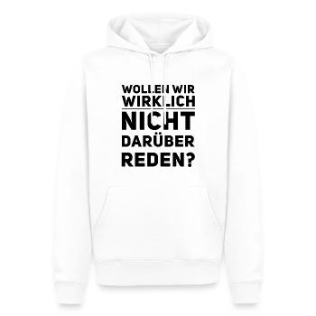 reden wir darüber - Männer Premium Bio Hoodie - Weiß - Vorne - Nico (187cm)