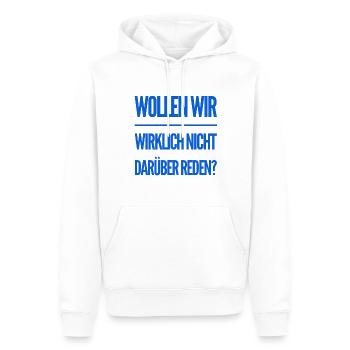darüber reden - Männer Premium Bio Hoodie - Weiß - Vorne - Nico (187cm)