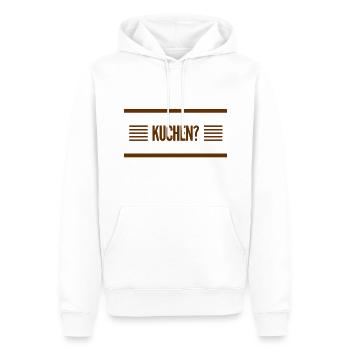 wie sieht es aus mit Kuchen? - Männer Premium Bio Hoodie - Weiß - Vorne - Nico (187cm)