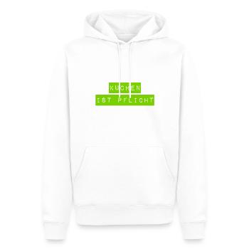 Kuchen geht immer - Männer Premium Bio Hoodie - Weiß - Vorne - Nico (187cm)