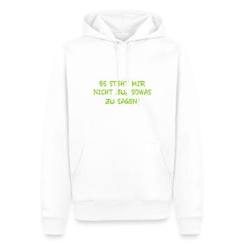 das steht mir nicht zu - Männer Premium Bio Hoodie - Weiß - Vorne - Nico (187cm)