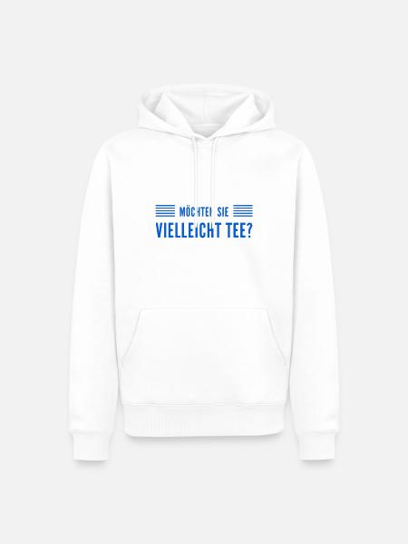 vielleicht einen Tee? - Männer Premium Bio Hoodie - Weiß